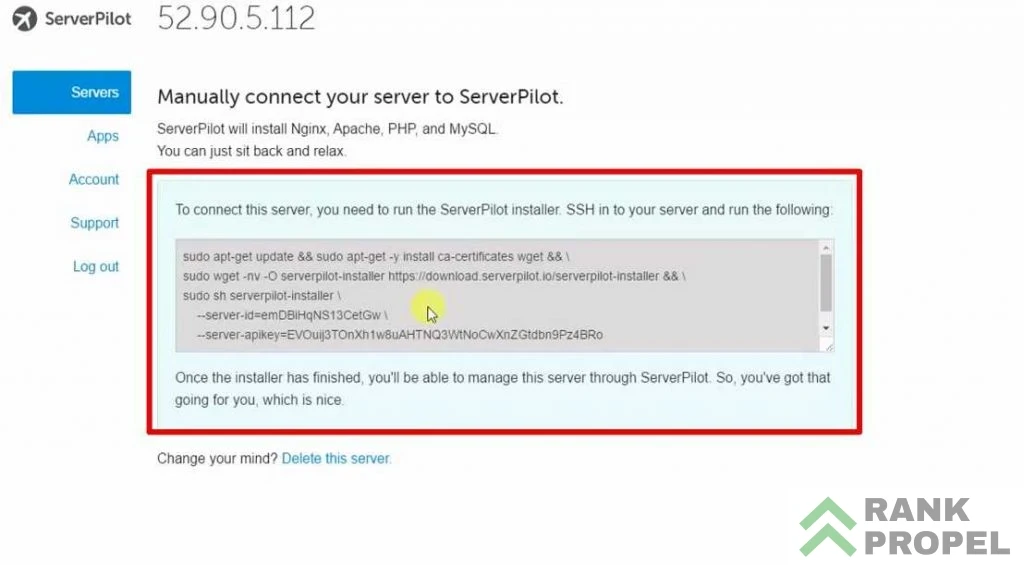 serverpilot putty commands
